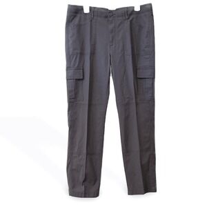 LL Bean Favorite Fit Cargo Pants Womens 14 Regular Gray Cotton Stretch 505026